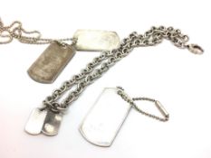 a selection of Gucci I.D pendants and chains, markes and tested as silver, approx weight gross