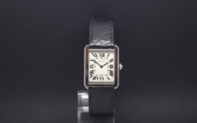 Ladies Cartier Tank Sola strap watch Case No 3170