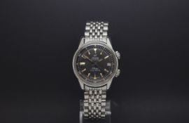 Gentlemen's Vintage Enicar Sherpa automatic, black dial with baton hour markers, date aperture,