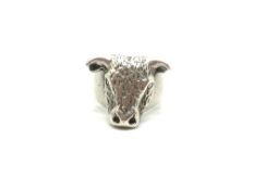 a silver "Bull Ring" finger size W. marked and tested as silver, approx gross weight 28gr