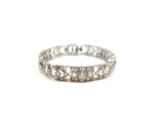 Art Deco Old Cut Diamond panel bracelet. Approximate total carat weight is 4cts. Old cut and rose