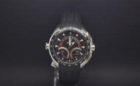 Gentlemans Tag Heuer SLR quartz chronograph 45mm stainless steel casing with rubber strap (AF new