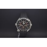 Gentlemans Tag Heuer SLR quartz chronograph 45mm stainless steel casing with rubber strap (AF new