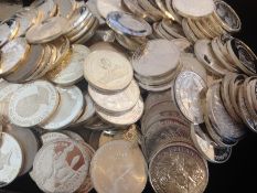 a large selection of various silver and fine coins, tested and marked silver, approx gross weight