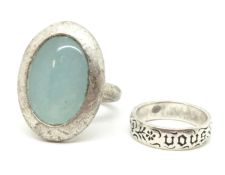 A silver "Vous et Nul Autre" Ring and A silver "Kit Heath" Ring, Marked and tested as silver, approx