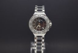 Ladies mid size Tag Heuer Formula one quartz with date, diamond bezel stainless steel and ceramic