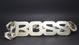 a silver marked and test "Boss" pendant necklace (chunky finish) approx gross weight 165