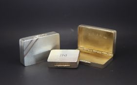 a selection of silver pill boxes, engraved initials and machine turned finished, marked and tested