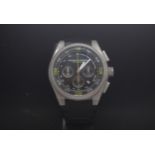 Gentlemans Porsche Design "DashBoard" with a quartz chronograph split seconds movement. Titanium and