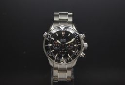 Gentlemen's Omega Seamaster chronometer chronograph 41mm casing stainless steel bracelet black