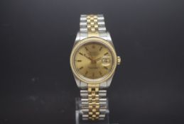 Gentlemen's Rolex Oyster Perpetual DateJust with chronometer automatic movment, two tone casing
