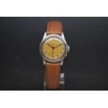 A Gentlemen's Longines Stainless Steel watch with center second. The watch is circa 1940s. The