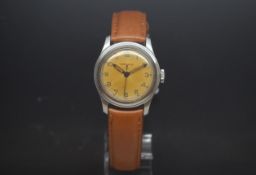 A Gentlemen's Longines Stainless Steel watch with center second. The watch is circa 1940s. The