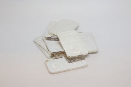 A selection of Fine Silver 999.9. 1 Ounce bars, Total weight 282.0gr