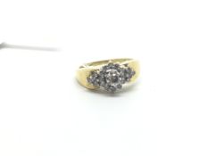 Diamond cluster ring, brilliant cut diamonds, claw set, estimated diamond weight 0.45ct, mounted