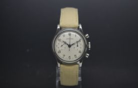 Rare Gentlemen's Vintage Longines 13ZN chronograph, circular dial with twin register chronograph,