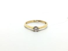 Single stone diamond ring, brilliant cut diamond, claw set, estimated diamond weight 0.25ct, mounted