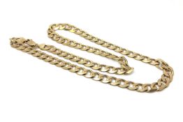 9ct heavy link curb chain, approximately 57cm long, approximately 64g gross