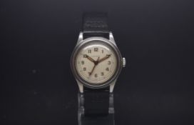 A rare Gentlemen's Military Longines Tre Tracche watch, oversized stainless steel watch, patinated