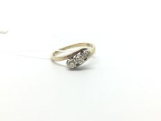 Triple stone diamond ring, brilliant cut diamonds, claw set, estimated diamond weight 0.25ct,