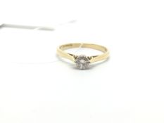 Single stone diamond ring, brilliant cut diamond, claw set, estimated diamond weight 0.30ct, mounted