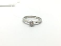 Single stone diamond ring, brilliant cut diamond, claw set, estimated diamond weight 0.15ct, mounted
