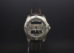 Gentlemen's Breitling AeroSpace Quartz watch with a Dual display, Digital and Anolog movement,