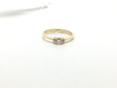 Single stone diamond ring, brilliant cut diamond, claw set, estimated diamond weight 0.20ct, mounted