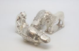 A high standard well made silver animal ornaments, marked and tested as silver, approx gross