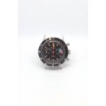 Gentlemen's Chronosport Chronographe, stainless steel casing black dial bezel No strap (AF)