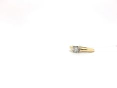 Single stone diamond ring, brilliant cut diamond claw set, estimated diamond weight 0.32ct, in