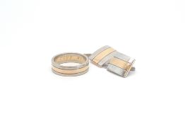 A pair of 18ct gold Cuflinks with a matching Ring. Total weight 26.6g