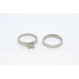 1.02ct Princess cut diamond ring, four claw set, accompanied with a HRD certificate stating G colour