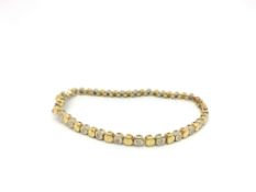 Diamond set bi-colour bracelet, alternate yellow and white gold links, set with diamonds,