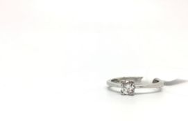 Single stone diamond ring, brilliant cut diamond claw set, estimated diamond weight 0.25ct, in white