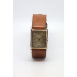 Gentlemen's vintage dress watch, rectangular dial, Arabic numerals, subsidiary seconds 22mm two tone