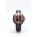 Gentlemen's military Bostock Radio Communication watch circa 1970s. The watch has a red and black