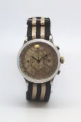 Gentlemen's Vintage Eberhard chronograph, oversized dial with twin outer tracks, two register