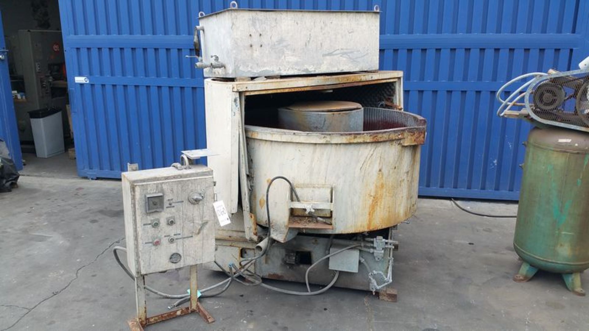15 Cu. Ft. Used Almco Vibratory Finishing Mill (Bowl Type), Mdl. OR 15, Slurry Pump, Sound Encloser,