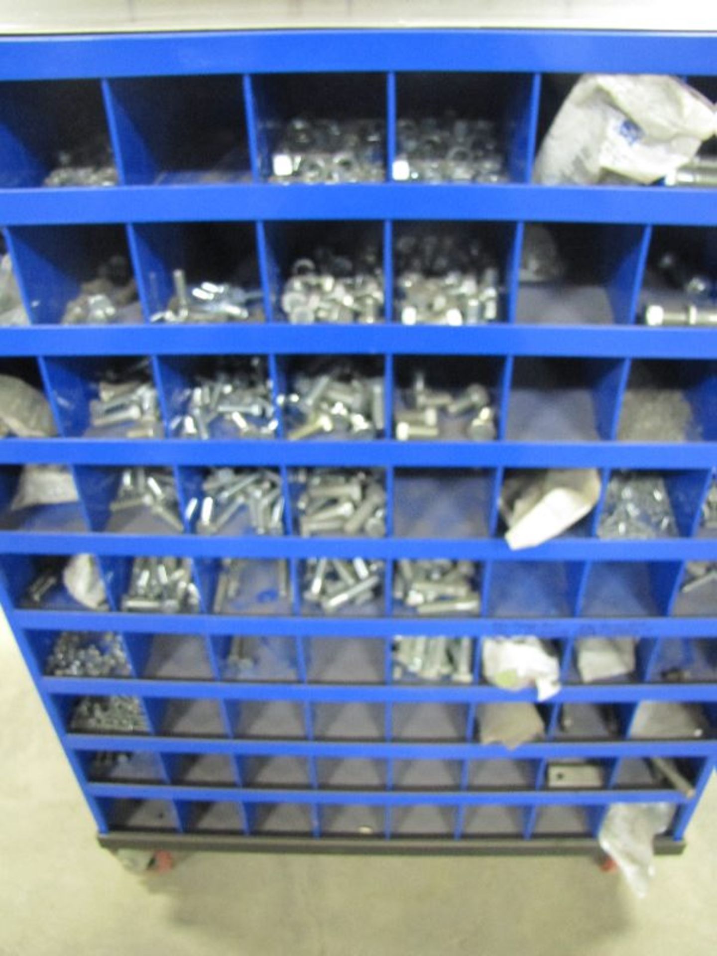 Fastenal Portable Rolling Bin with Split Washers, Flat Washers, Nuts and Bolts as Shown - Image 3 of 4