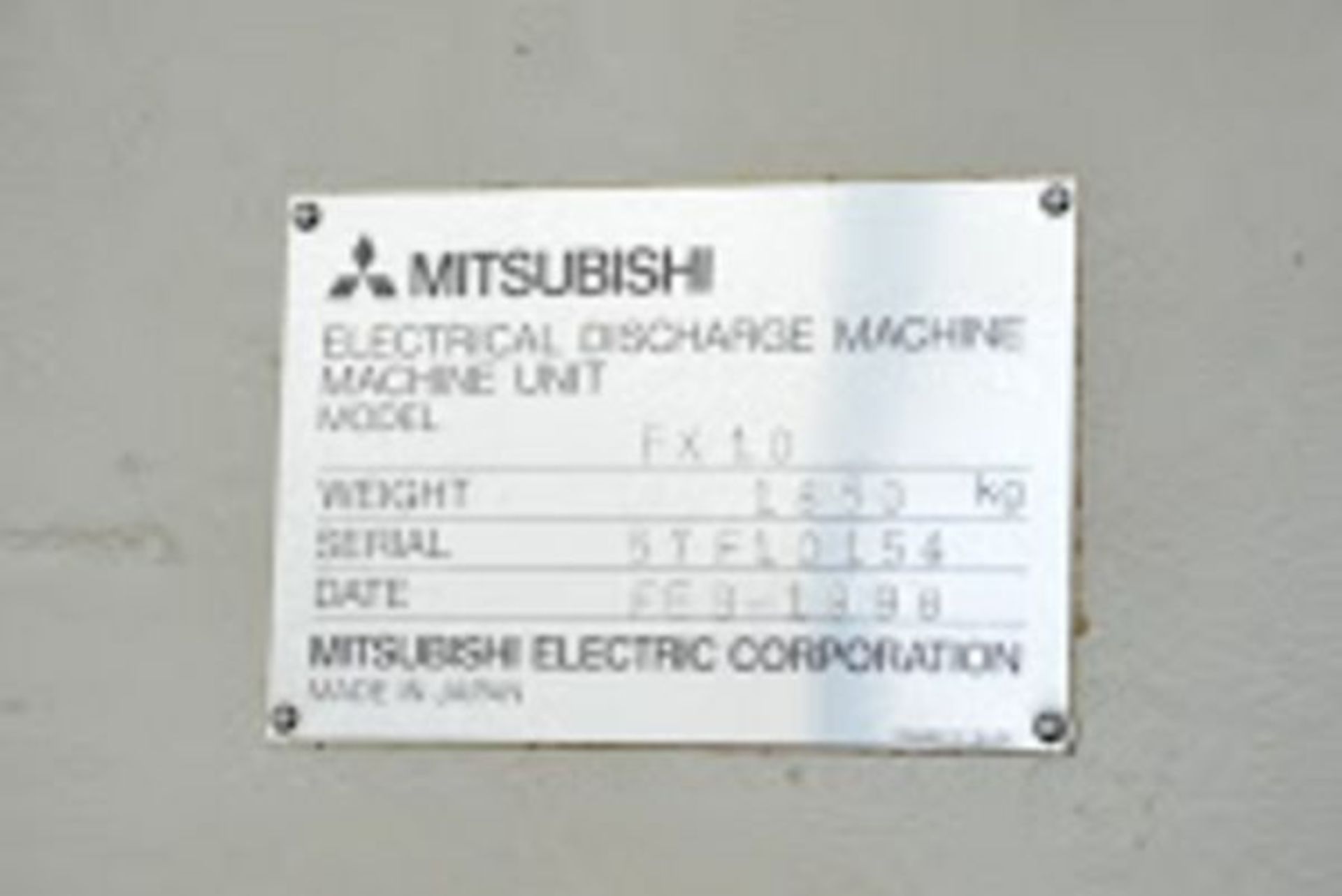 MITSUBISHI FX10 CNC WIRE EDM, FEB 1998 - Image 6 of 8