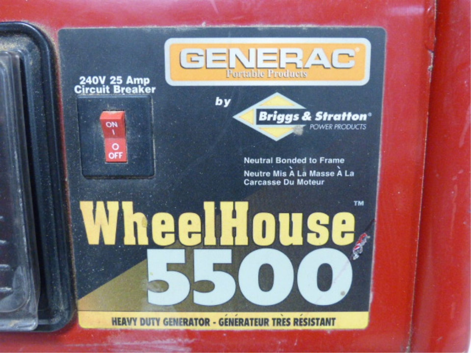 GENERAC WHEELHOUSE 5500 GAS GENERATOR - Image 3 of 9