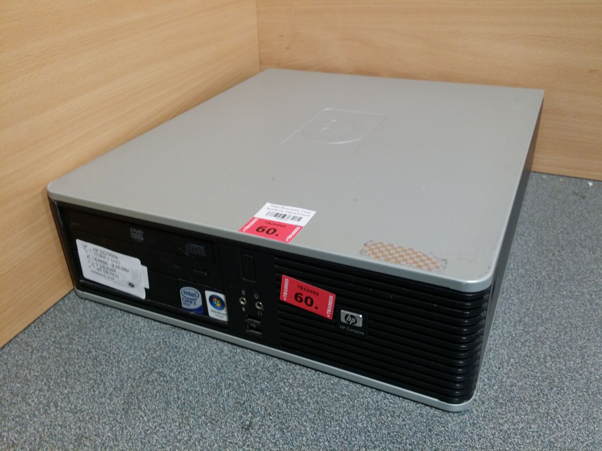 HP DC5800 Desktop Computer - Intel Core 2 Duo 2.33Ghz - 2GB Ram - 80GB Hdd - DVD-RW - Powers On