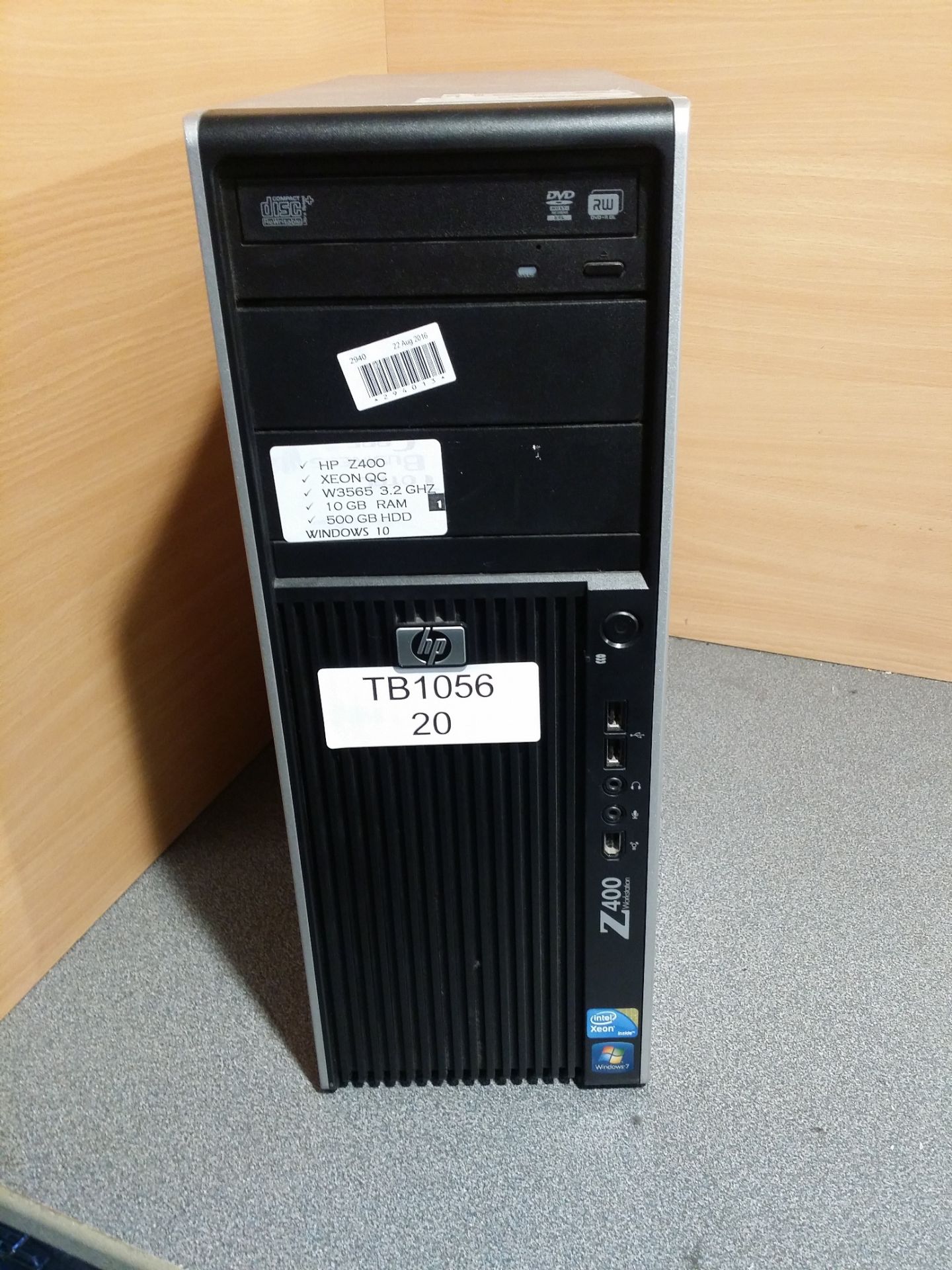 HP Z400 Workstation Computer - Intel Xeon Quad Core 3.2Ghz - 10GB Ram - 500GB Hdd - DVD-RW -