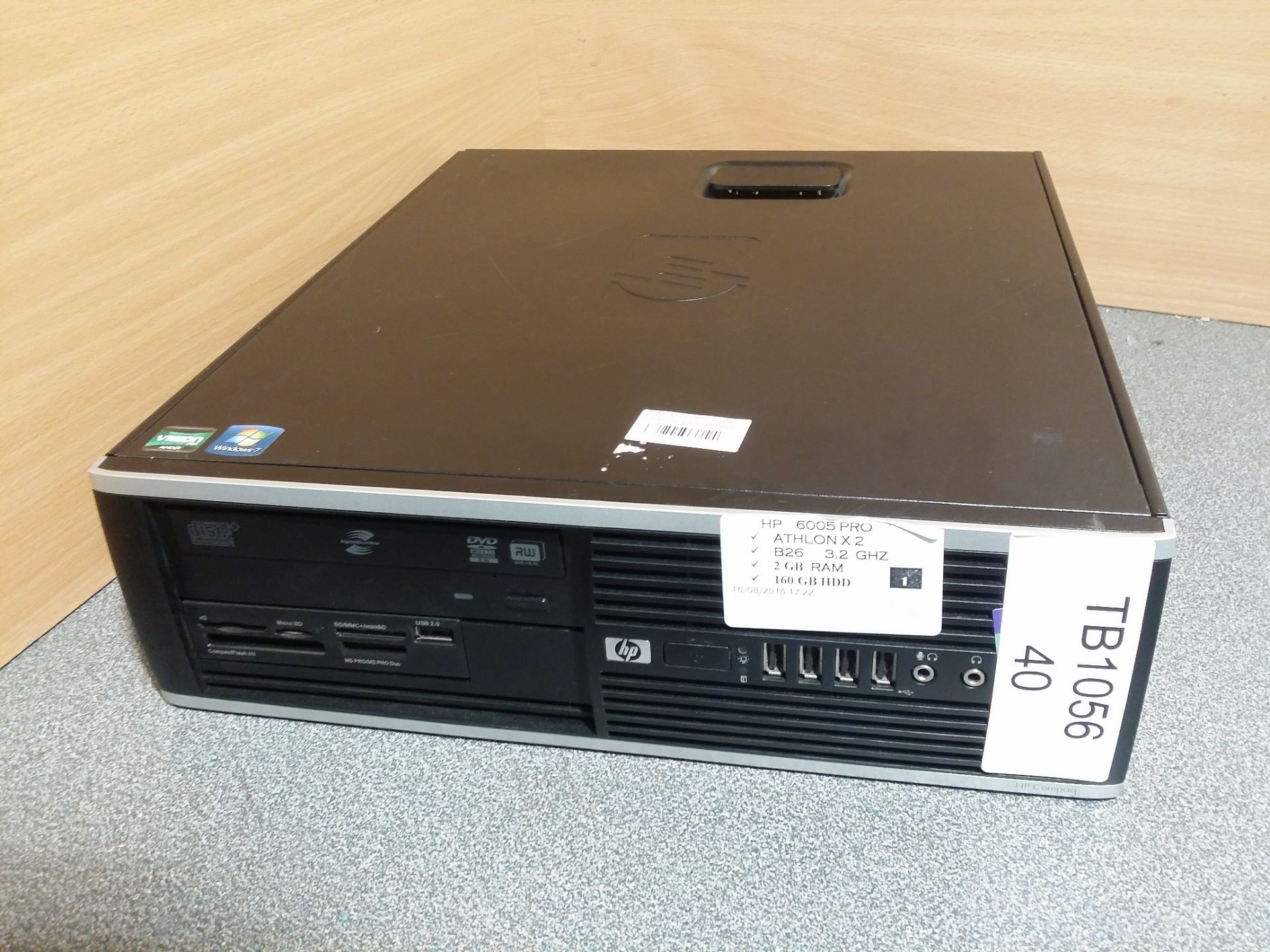 HP 6005 SFF Computer - AMD Athlon x2 3.2Ghz - 2GB Ram - 160GB Hdd - DVD-RW - Powers On