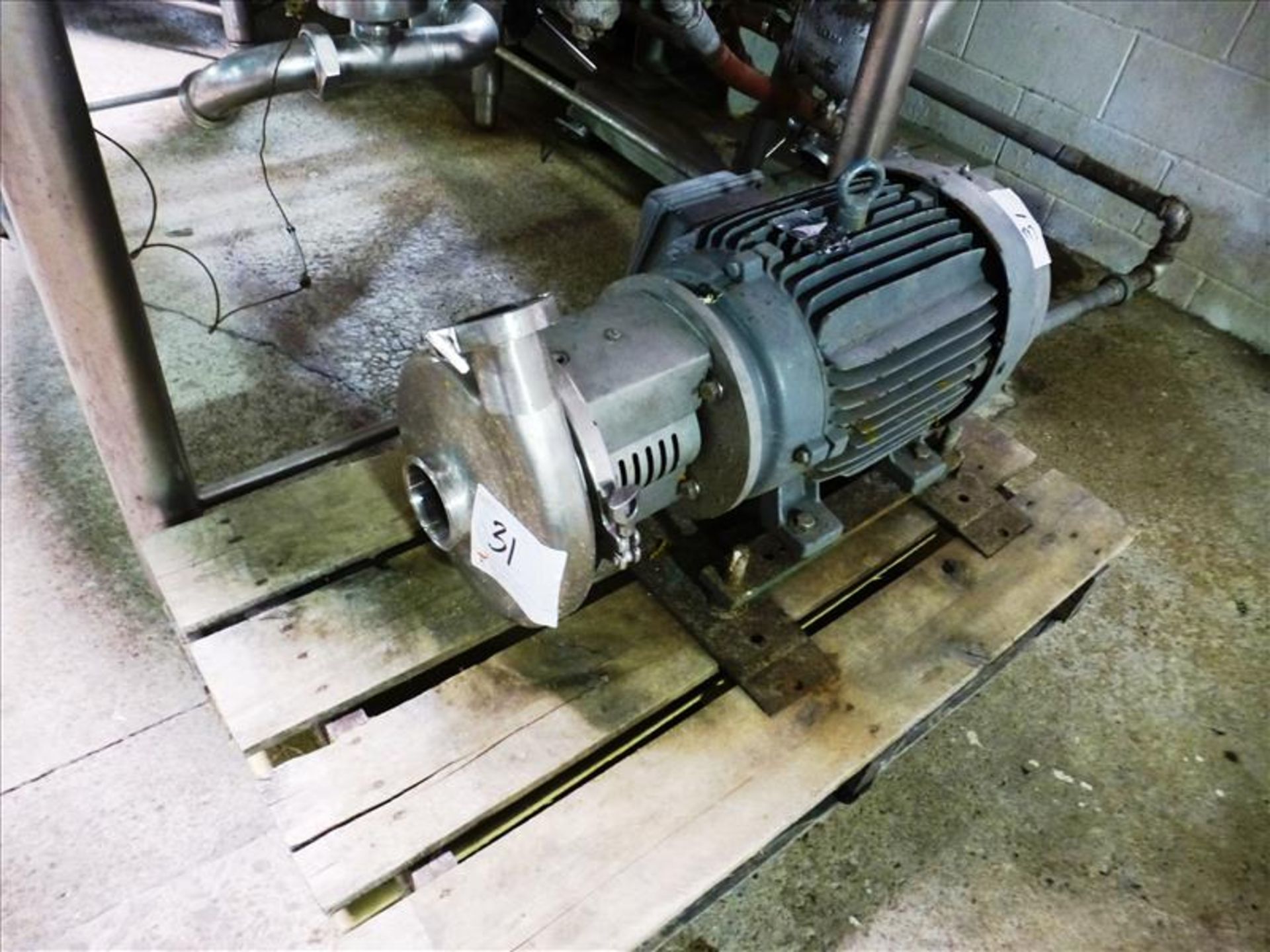 Ampco 15 h.p. s/s centrifugal pump, mod. C+328MD25T-S, ser. no. CC-63863-1-1