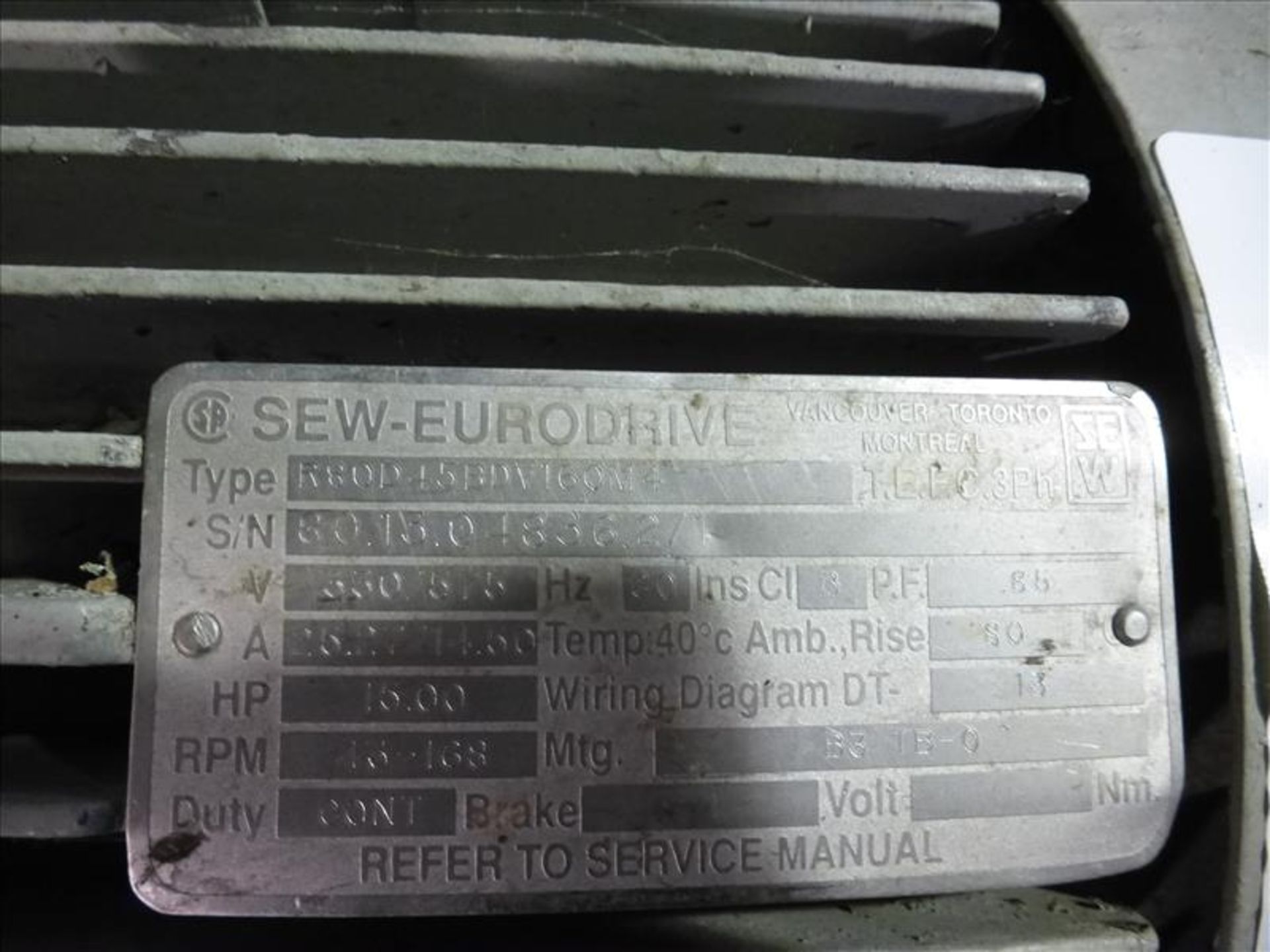 Waukesha s/s positive displacement pump, mod. 180-U2, ser. no. 238198-99 with 15 h.p. Eurodrive VSD, - Image 5 of 5