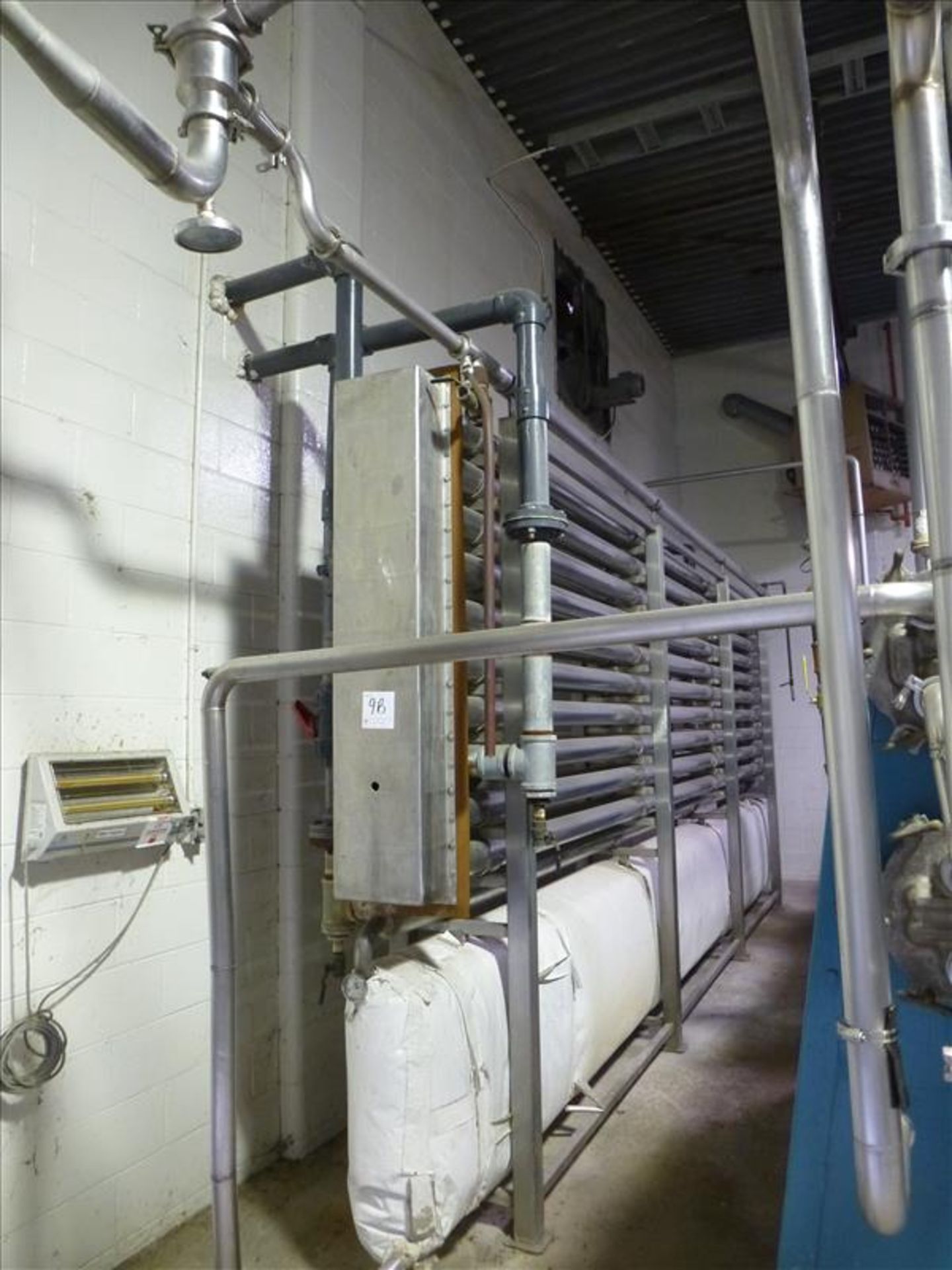 Esco Engineering designed, custom-built s/s aseptic tube-in-tube sterilization-cooler, approx. 4"