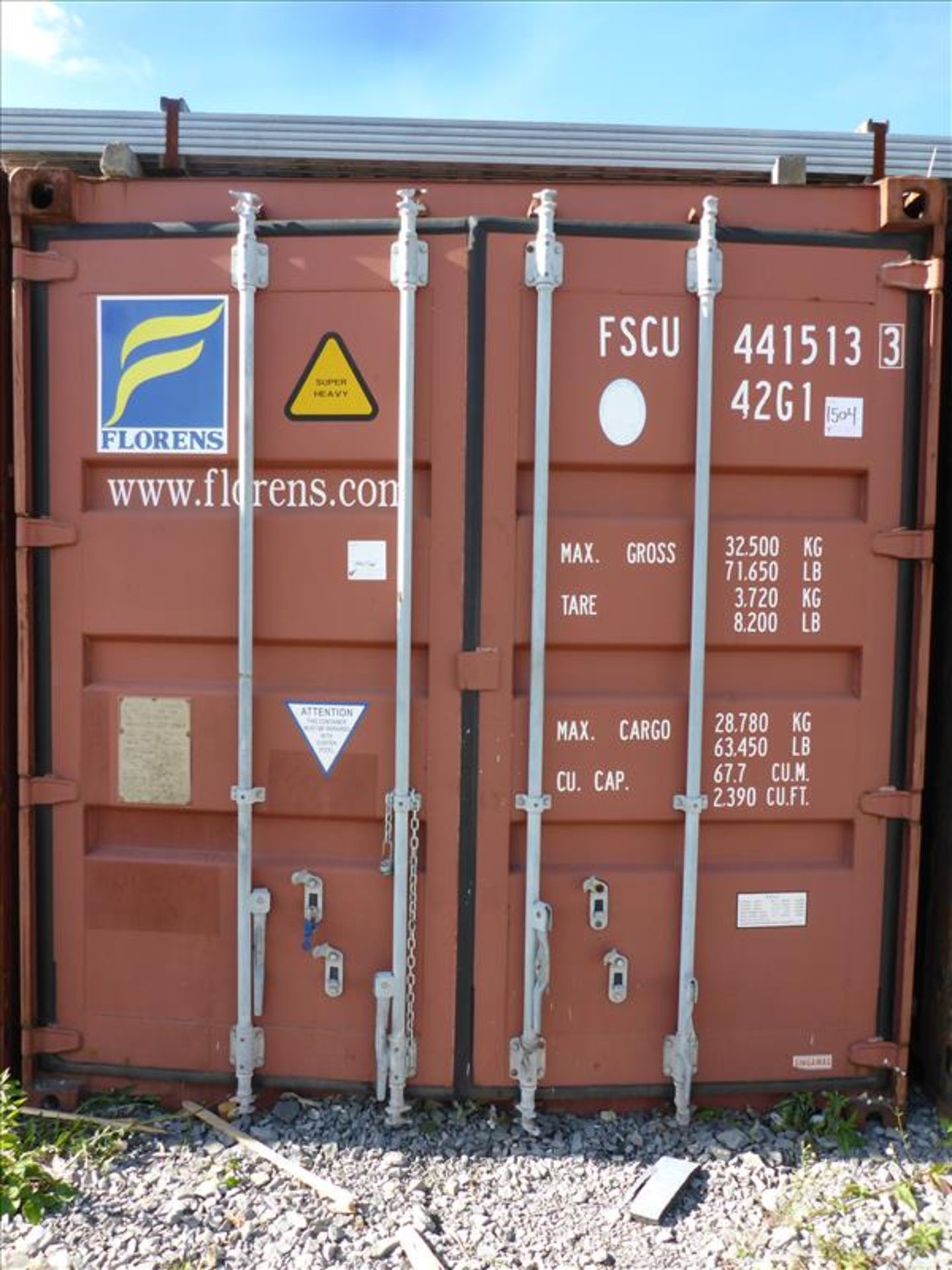 shipping container, approx. 39 ft. L, partial mfr. no. SP486, (2005) (Tag No. 1504) (removal