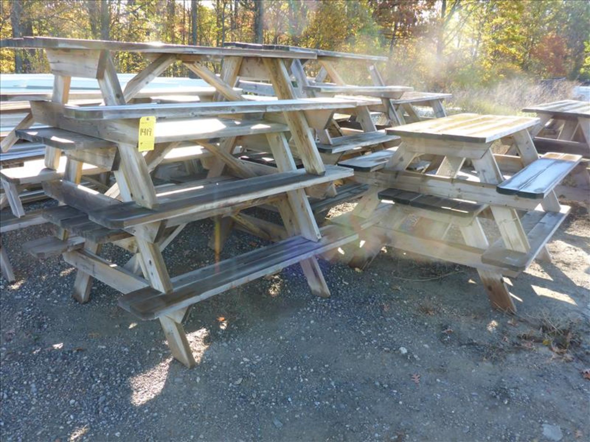 (19) wood picnic tables (Tag No. 1419)